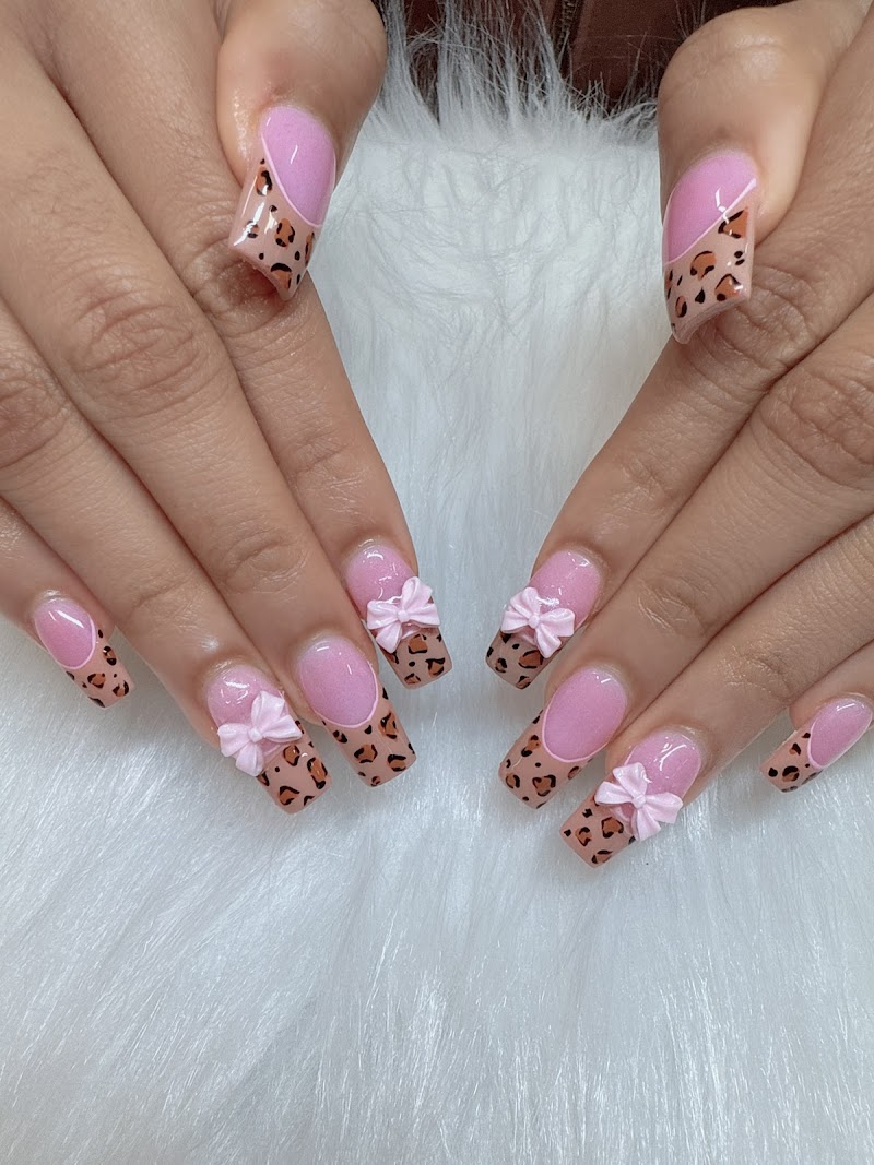 Elaborate nail design with fine detail work