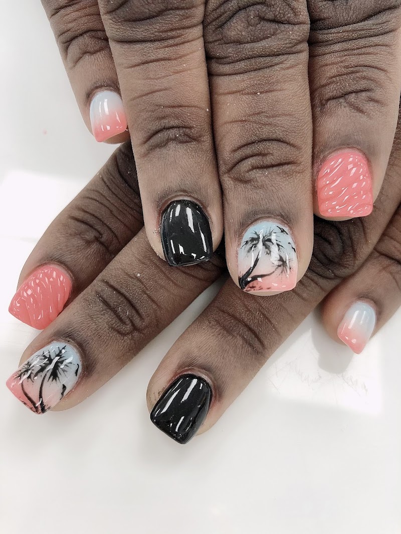 Premium acrylic nail set with custom design