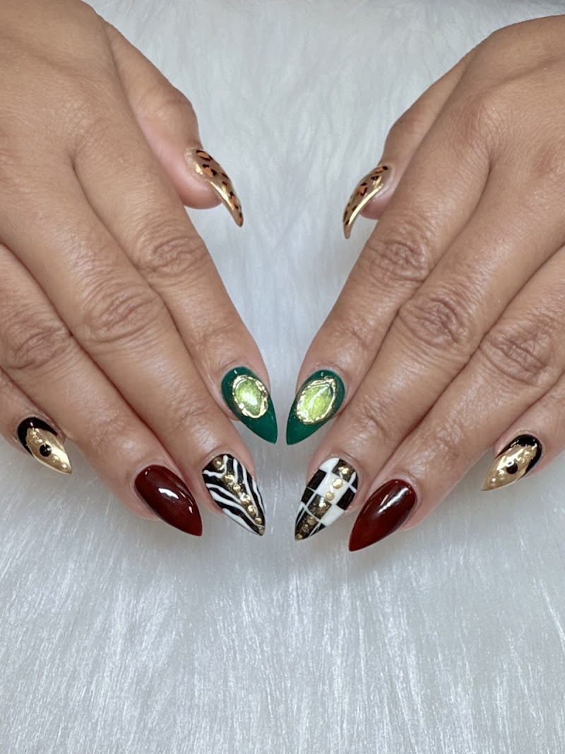 Gel manicure with artistic nail design